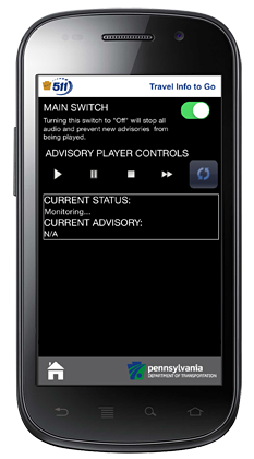 mobile advisory player screen