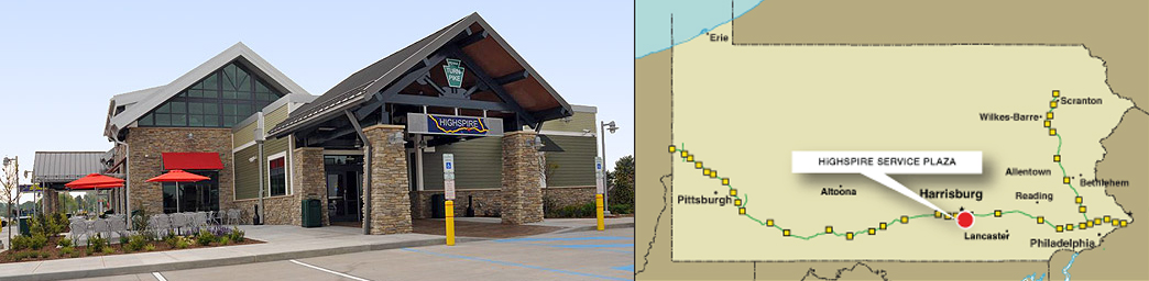 Highspire Service Plaza and locator map