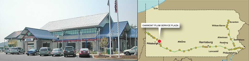 Oakmont Plum Service Plaza and locator map